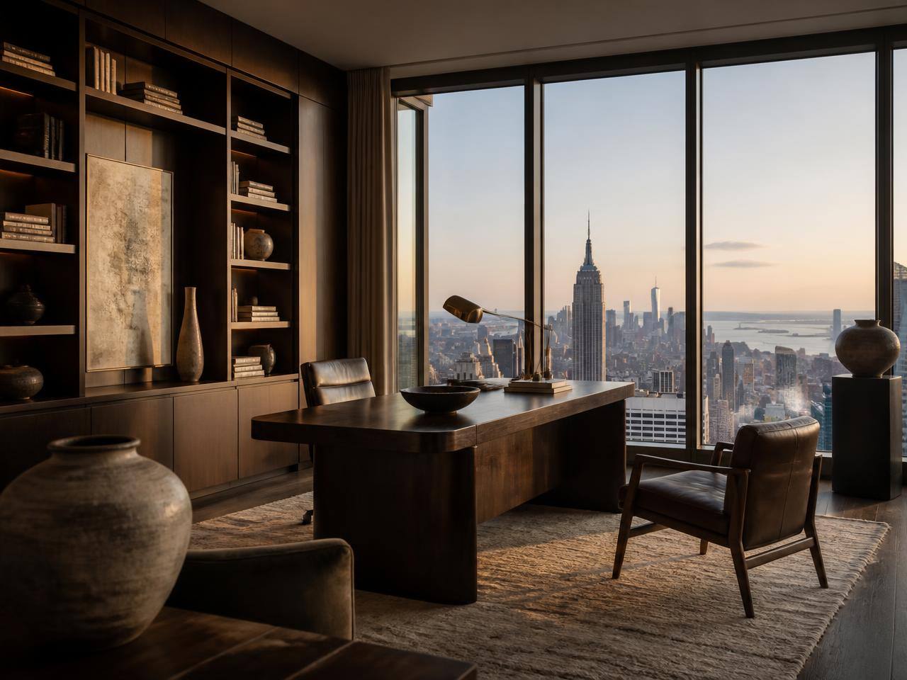 Elegant finished home office from a collective vendor line